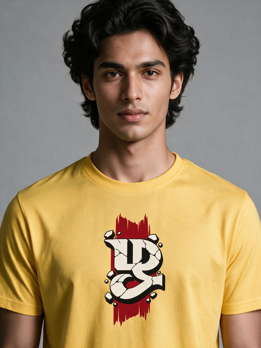 Zhagaram Unbroken Tamil Letter T-Shirt For Men - Half Sleeve