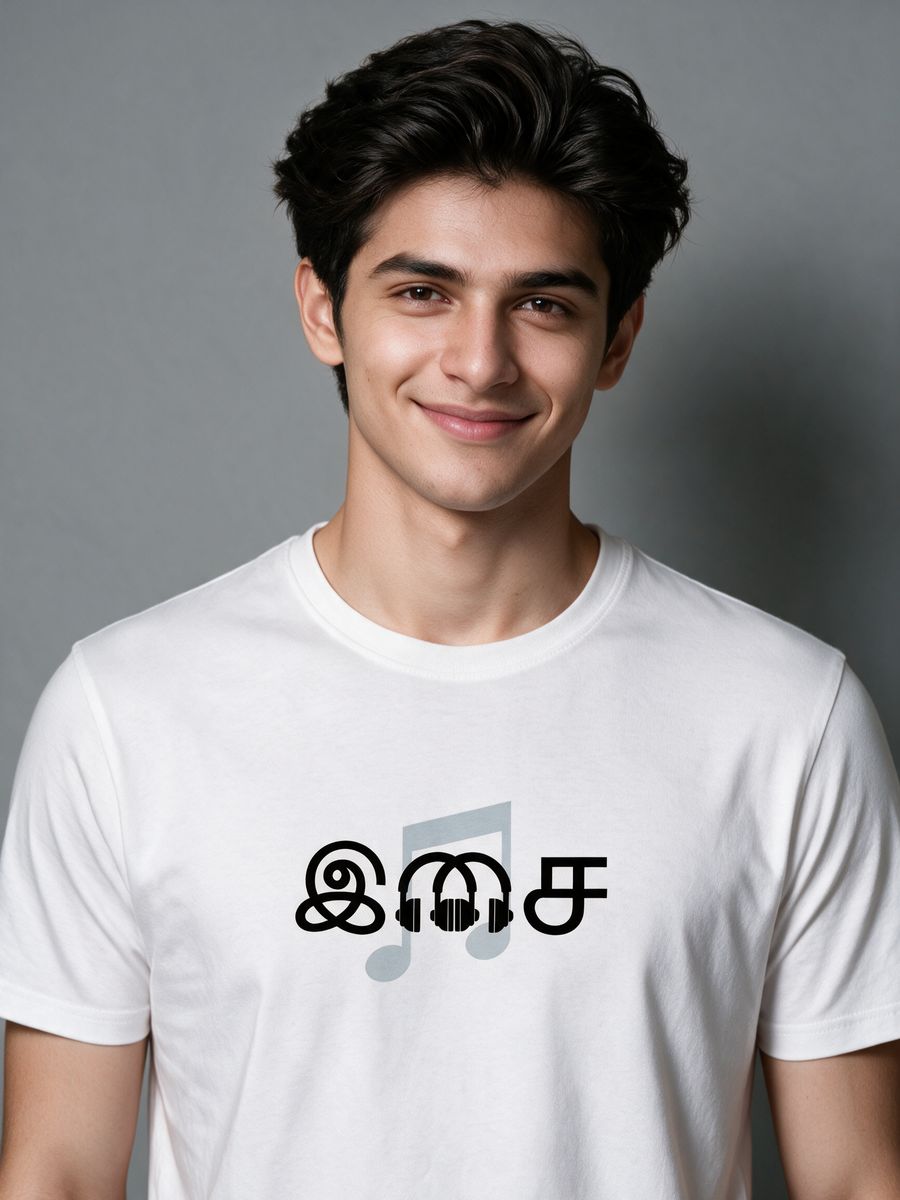 Isai Rhythm Tamil Graphic T-Shirt For Men - Half Sleeve