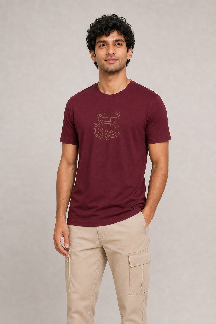 Ka Tamil Letter Graphic T-Shirt For Men - Half Sleeve