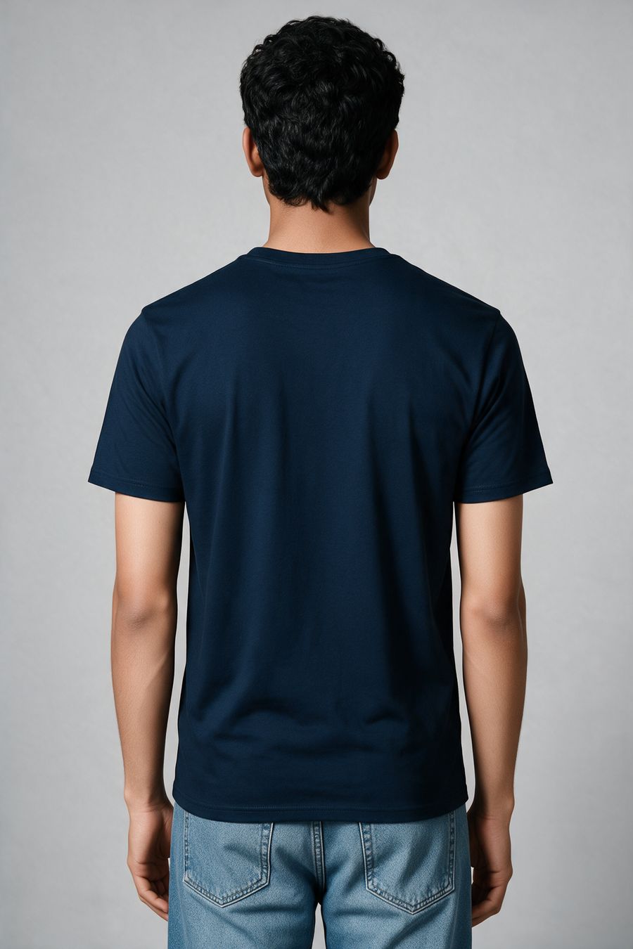 Magizhnthu Vaazh Tamil Typography T-Shirt — Navy