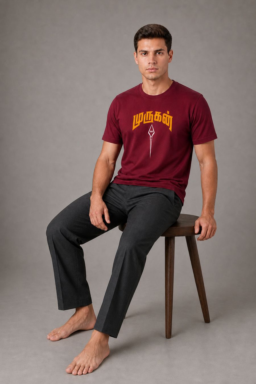 Murugan Tamil Vel T-Shirt For Men - Half Sleeve