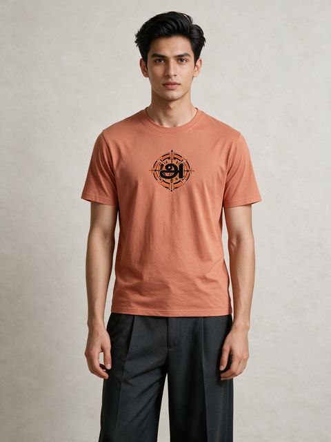 Agaram Emblem Tamil Graphic T-Shirt For Men - Half Sleeve