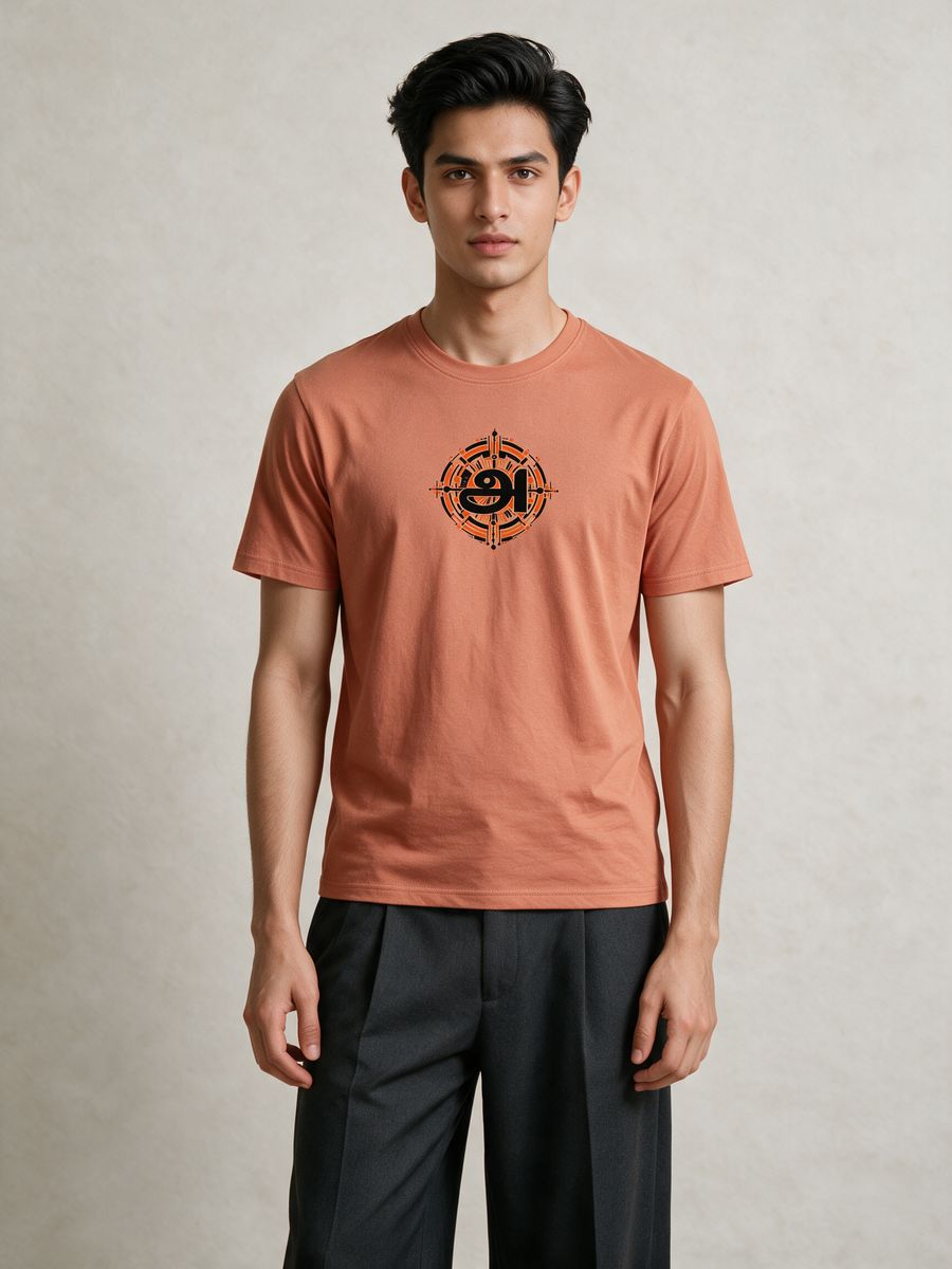 Agaram Emblem Tamil Graphic T-Shirt For Men - Half Sleeve