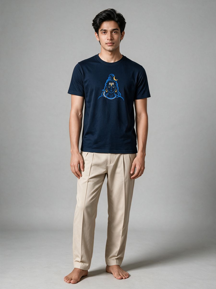 Shiva Crescent T-Shirt For Men - Half Sleeve