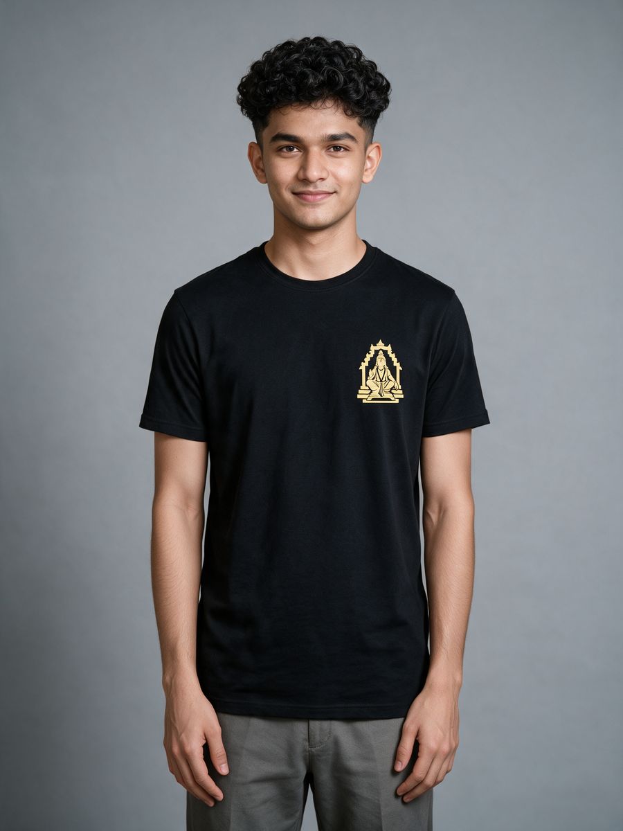 Ayyappan Minimal Logo Pocket Print T-Shirt For Men - Half Sleeve