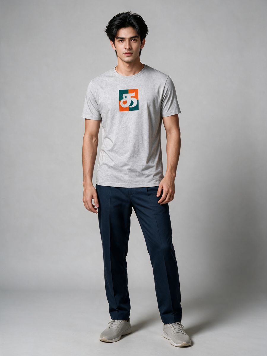 Ka Mosaic Tamil Letter T-Shirt For Men - Half Sleeve
