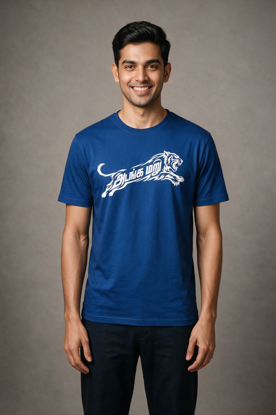 Adanga Maru Tamil Graphic T-Shirt For Men - Half Sleeve
