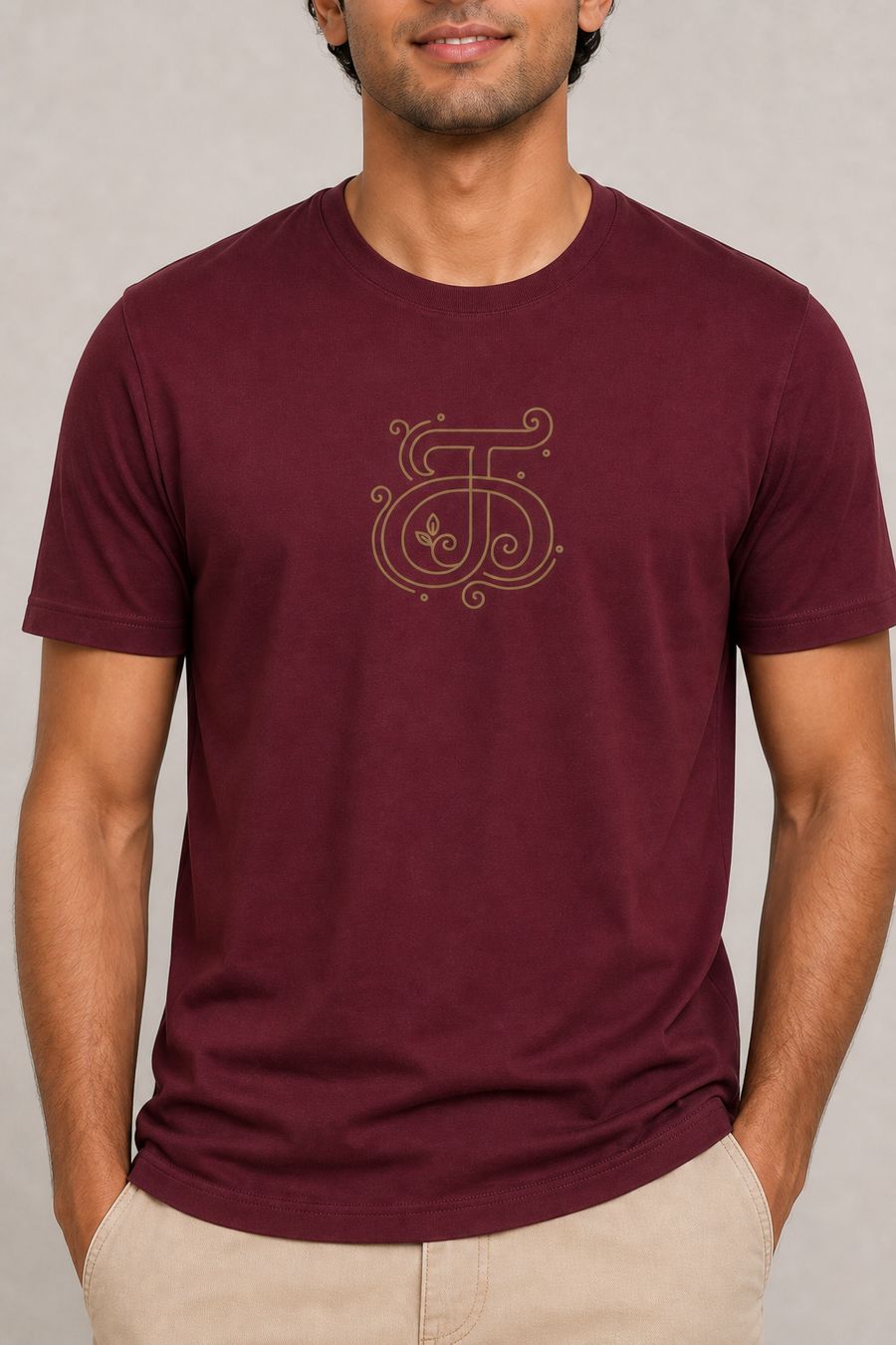 Ka Tamil Letter Graphic T-Shirt For Men - Half Sleeve