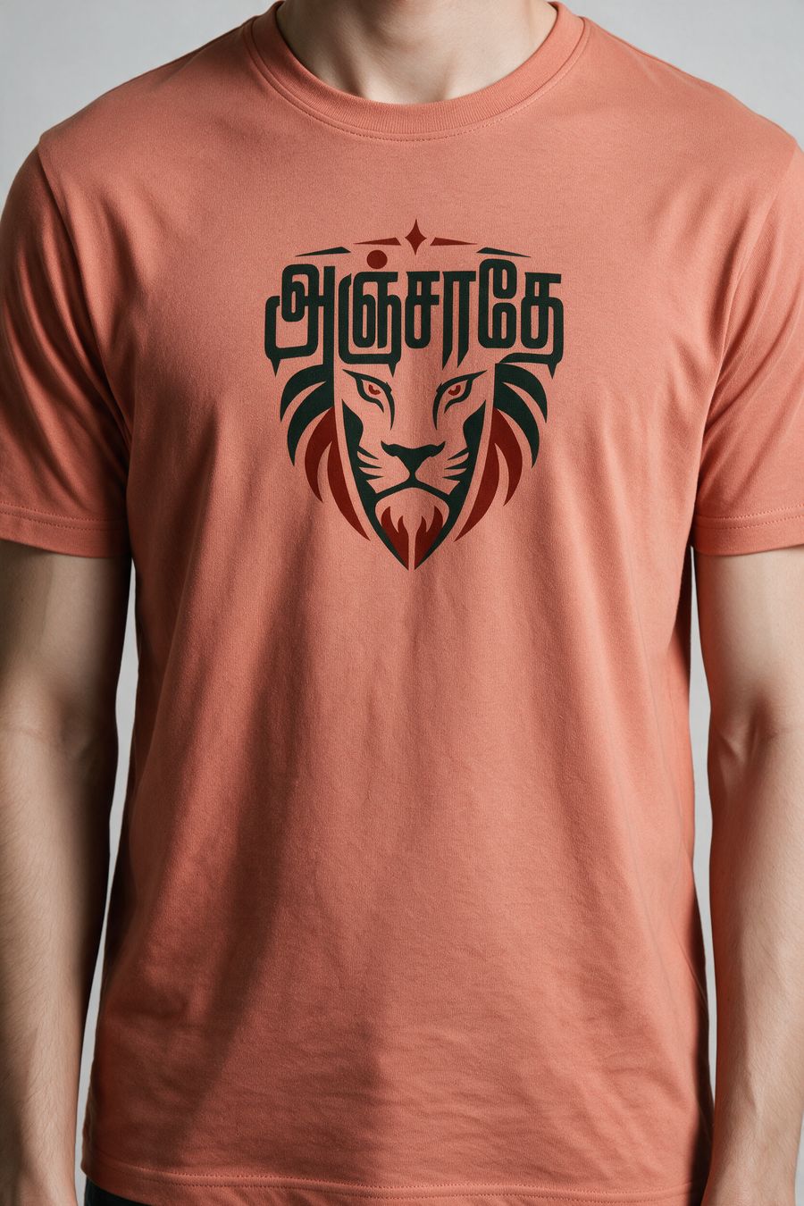 Anjathe Tamil Graphic T-Shirt For Men - Half Sleeve