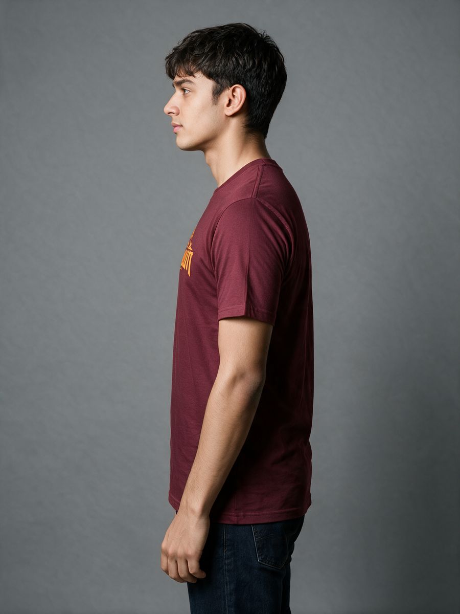 Saranam Ayyappa Chest Print T-Shirt For Men - Half Sleeve