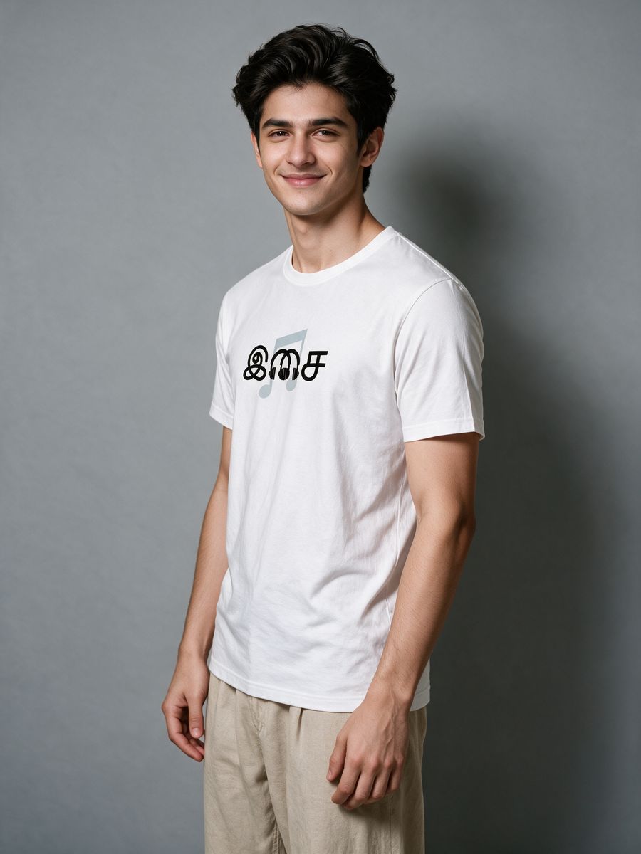Isai Rhythm Tamil Graphic T-Shirt For Men - Half Sleeve