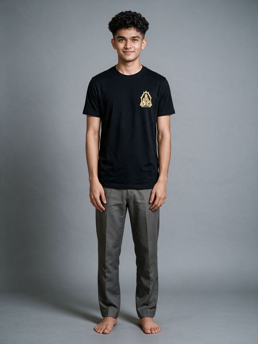Ayyappan Minimal Logo Pocket Print T-Shirt For Men - Half Sleeve