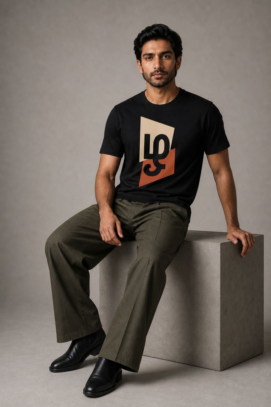 Zhagaram Tamil Colour Block T-Shirt for Men - Half Sleeve