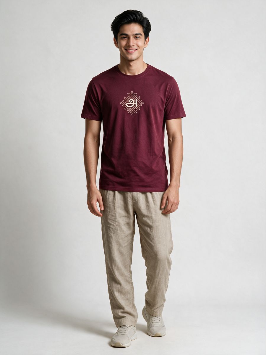 Agaram Kolam Tamil Graphic T-Shirt For Men - Half Sleeve