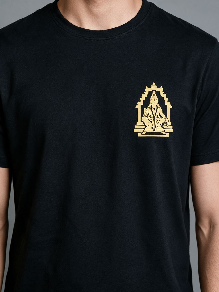 Ayyappan Minimal Logo Pocket Print T-Shirt For Men - Half Sleeve