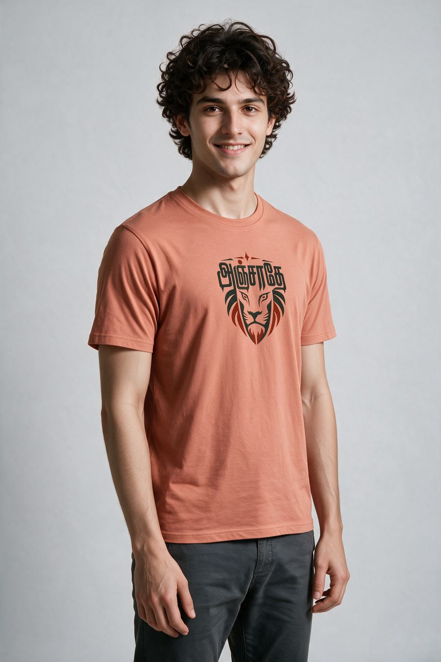 Anjathe Tamil Graphic T-Shirt For Men - Half Sleeve