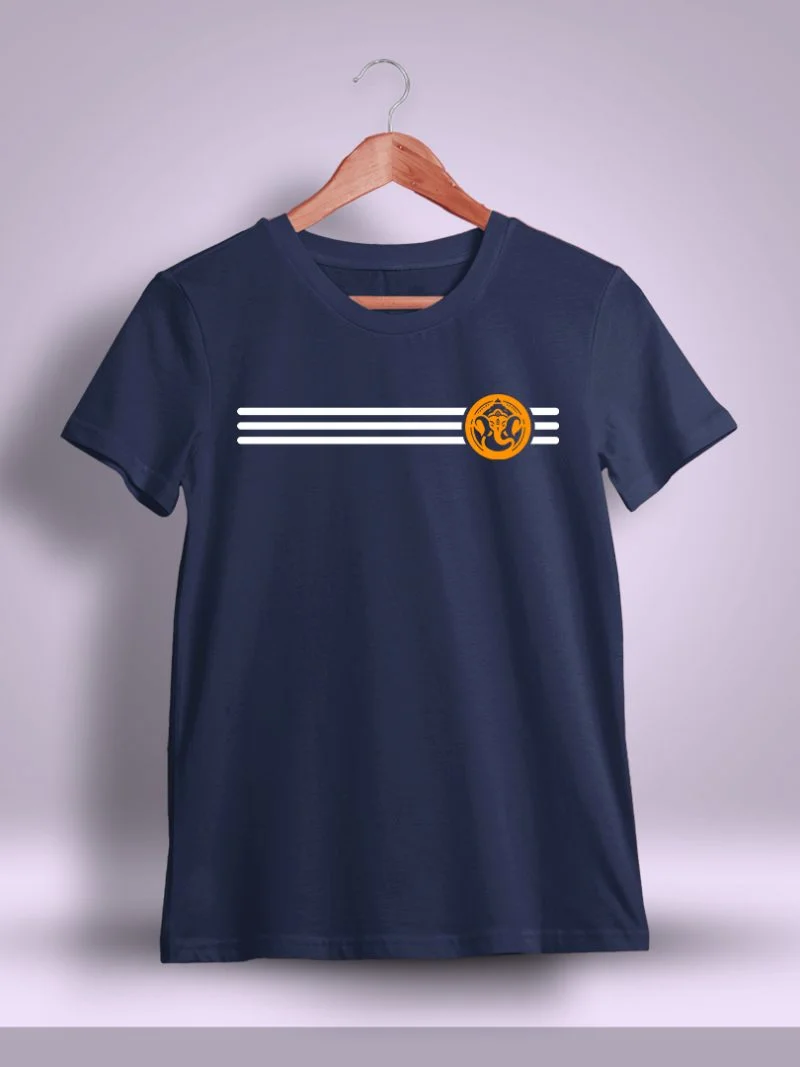 Pillaiyar Chest Print Vinayagar T-Shirt For Men - Half Sleeve