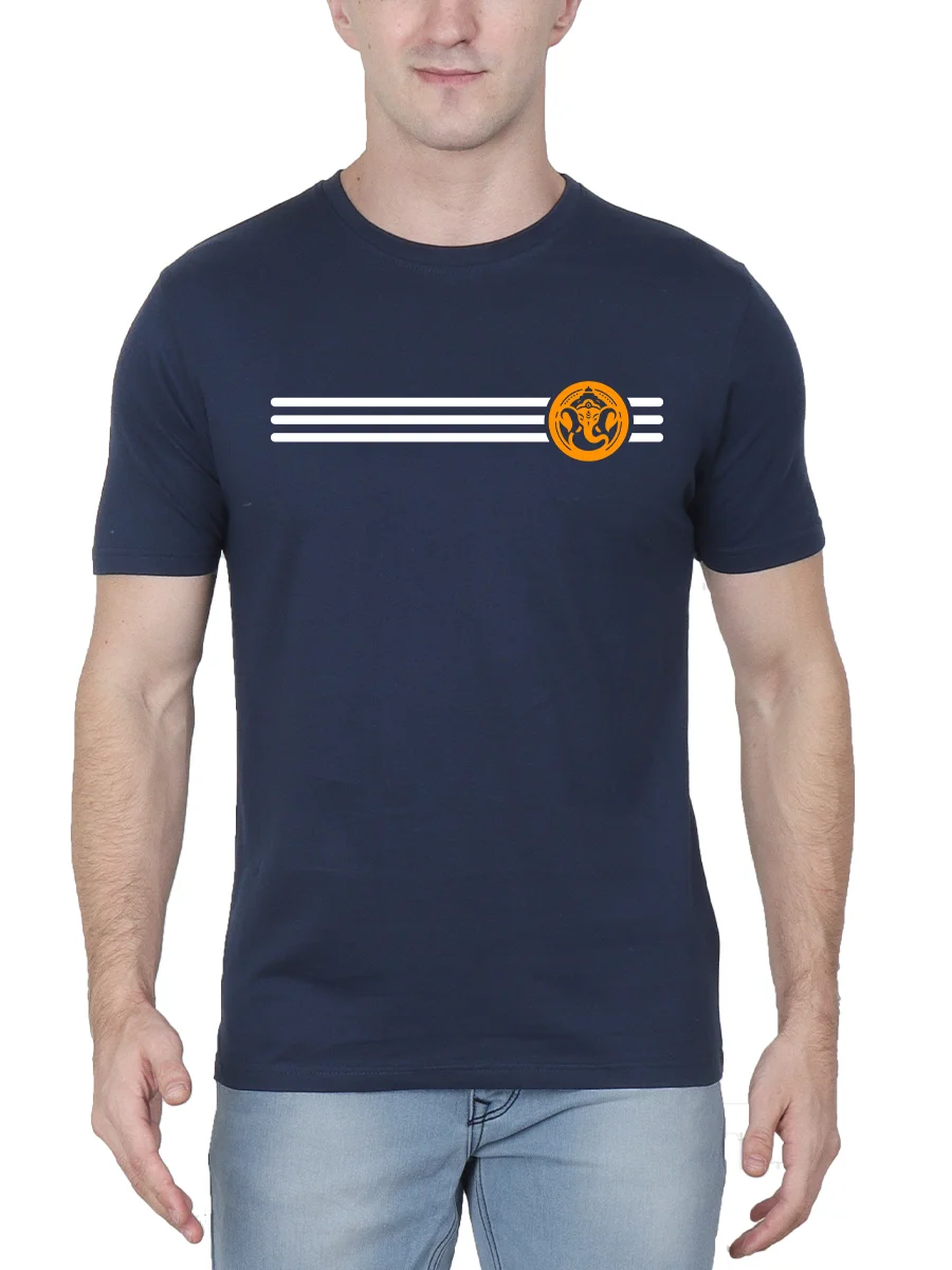 Pillaiyar Chest Print Vinayagar T-Shirt For Men - Half Sleeve - Image 2