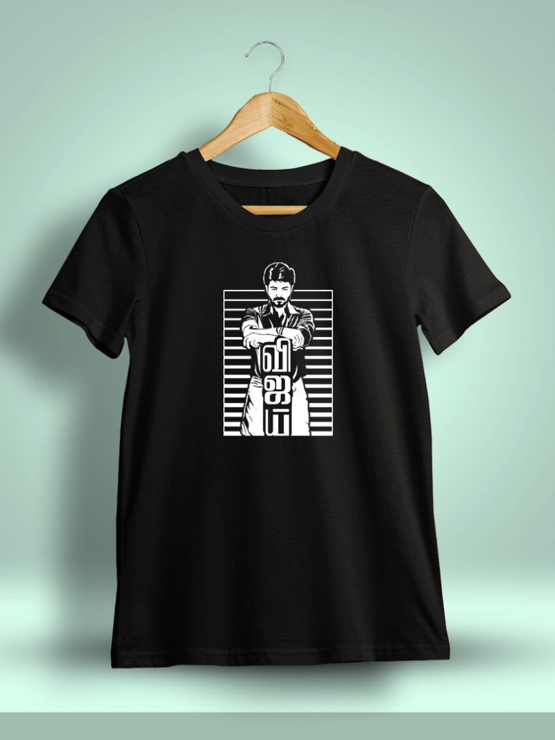Thalapathy Vijay T-Shirt For Men - Half Sleeve