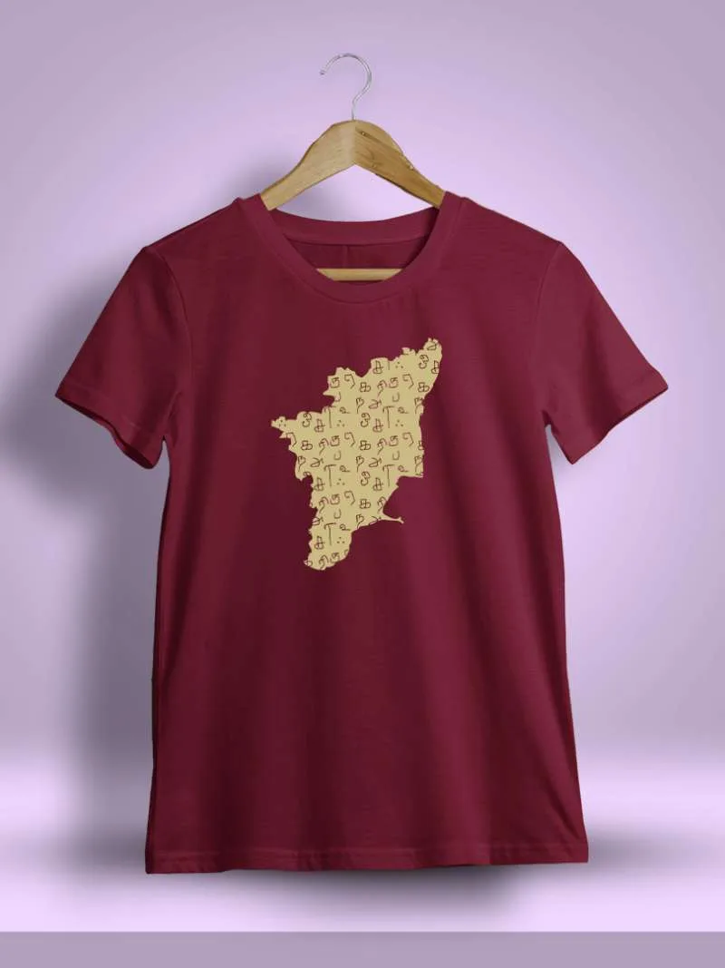 Kalvettu tamilnadu Map T-Shirt For Men - Half Sleeve