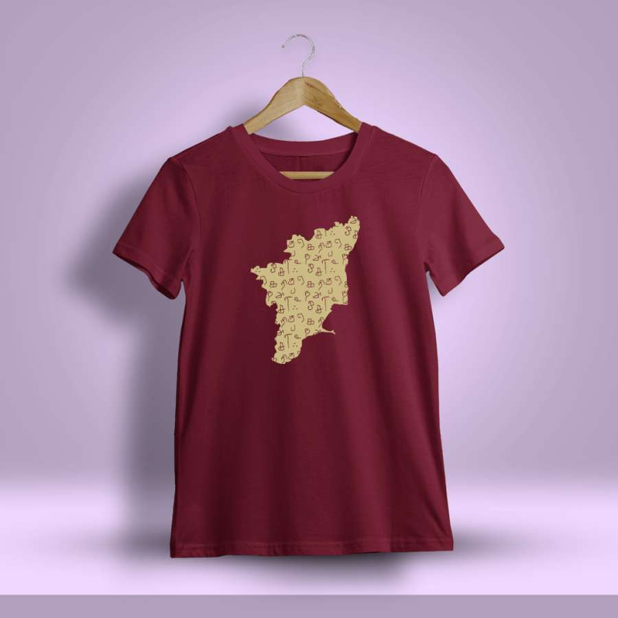 Kalvettu tamilnadu Map T-Shirt For Men - Half Sleeve