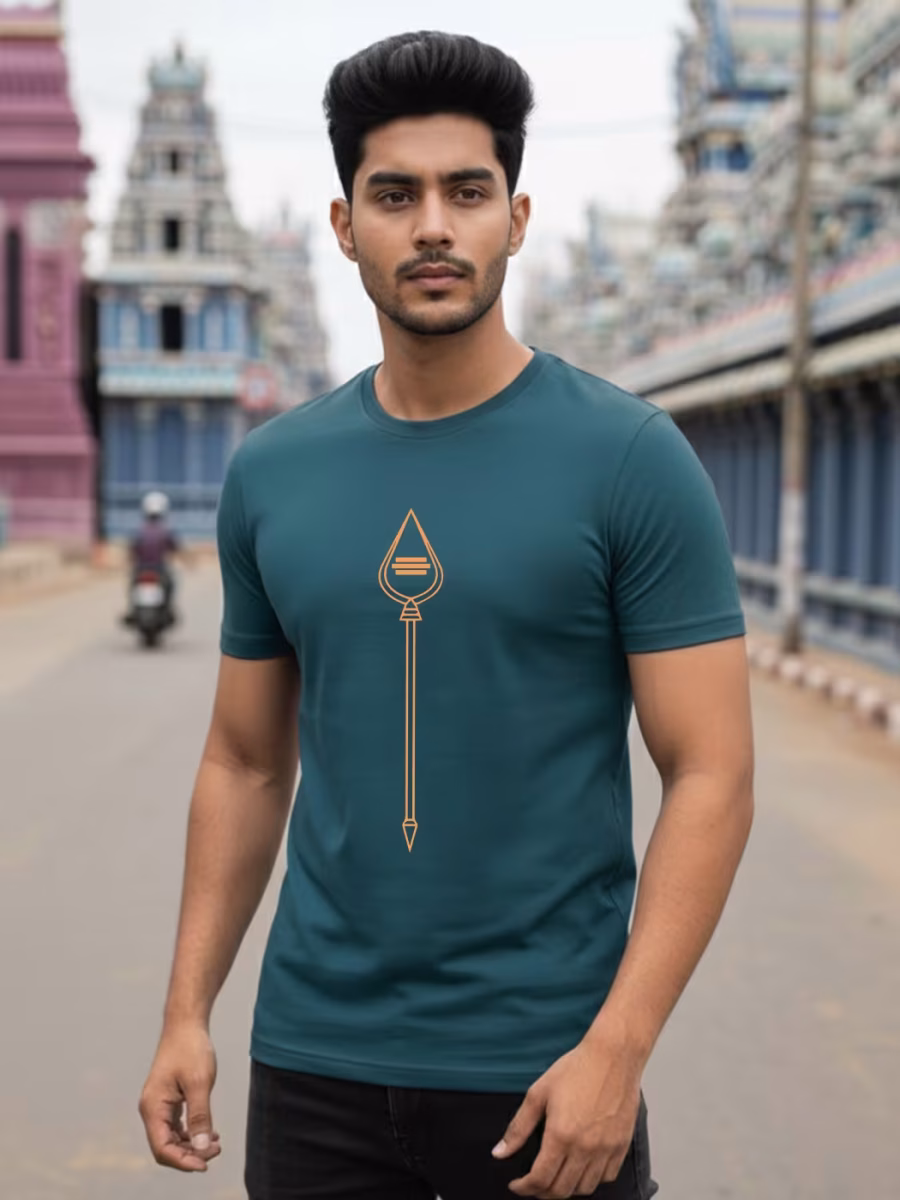 God Murugan Vel T-Shirt For Men - Half Sleeve
